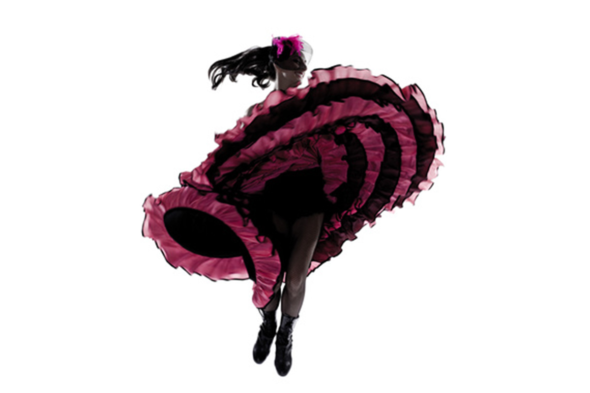 Danseuse de french cancan tournant sur elle-même